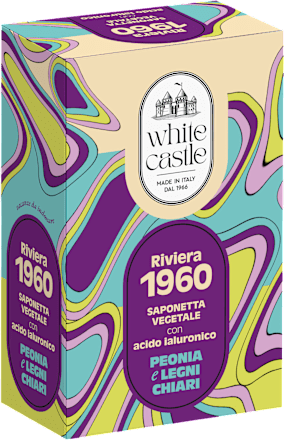Sapone solido Riviera 1960 Peonia e legni chiari White Castle