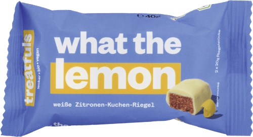 Tyčinka what the lemon s príchuťou citrónového koláča treatfuls