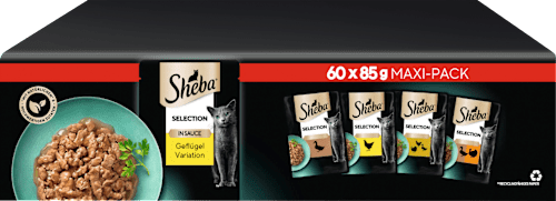 Nassfutter Katze Selection in Sauce Geflügel Variation Mega-Pack Sheba