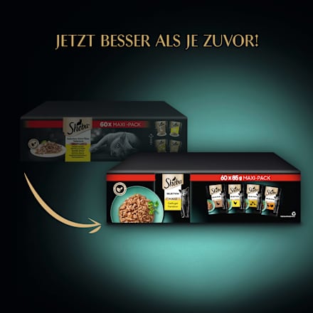 Nassfutter Katze Selection in Sauce Geflügel Variation Mega-Pack Sheba