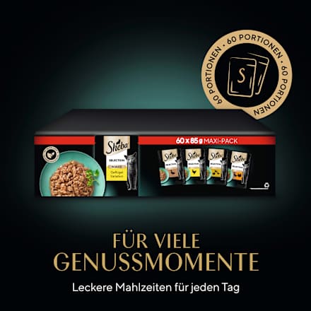 Nassfutter Katze Selection in Sauce Geflügel Variation Mega-Pack Sheba