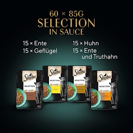 Nassfutter Katze Selection in Sauce Geflügel Variation Mega-Pack Sheba