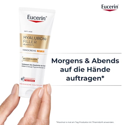 Eucerin Hyaluron-Filler + Elasticity Anti-Age Handcreme gegen Altersflecken LSF 30 Eucerin
