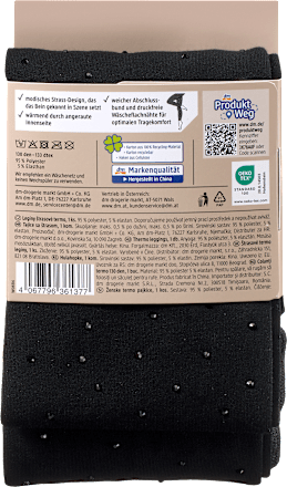 Leggings Thermo mit Strass-Steinen schwarz Gr. 38/40, 130 DEN Fascino