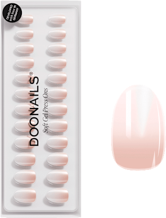Künstliche Nägel, Soft Gel Press Ons Glazed Babyboomer Short Round Doonails