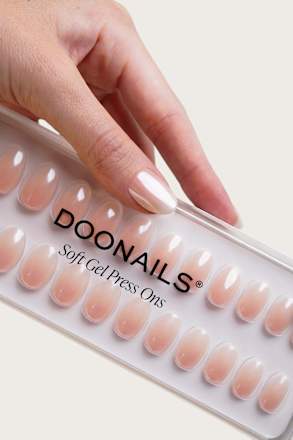 Künstliche Nägel, Soft Gel Press Ons Glazed Babyboomer Short Round Doonails