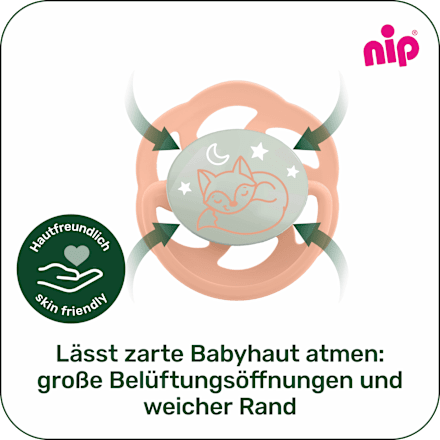 Schnuller Cherry night blau/mint Gr. 2,  6-18 Monate Nip