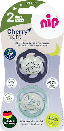 Schnuller Cherry night blau/mint Gr. 2,  6-18 Monate Nip