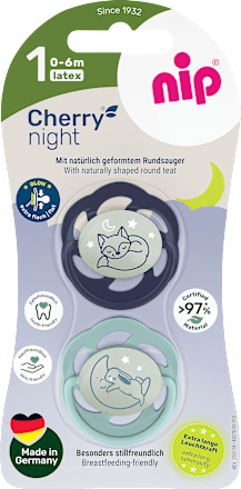 Schnuller Cherry night blau/mint Gr. 1,  0-6 Monate Nip