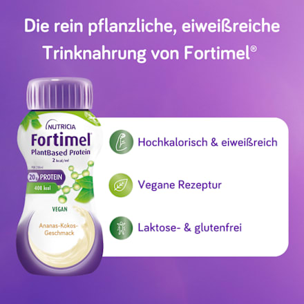  Fortimel PlantBased Protein Trinknahrung Ananas-Kokos 4 x 200 ml Fortimel