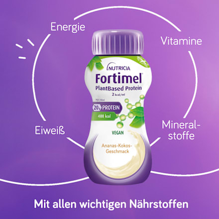  Fortimel PlantBased Protein Trinknahrung Ananas-Kokos 4 x 200 ml Fortimel