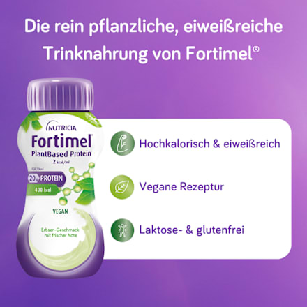 Fortimel PlantBased Trinknahrung Erbse frische Note 4 x 200 ml Fortimel