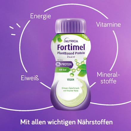 Fortimel PlantBased Trinknahrung Erbse frische Note 4 x 200 ml Fortimel