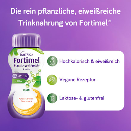  Fortimel PlantBased Trainknahrung Kürbis-Karotte 4 x 200 ml Fortimel