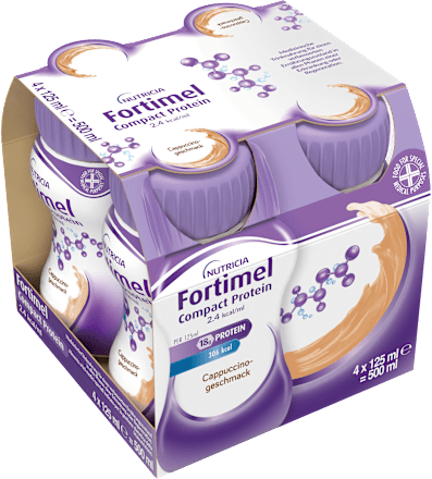 Fortimel Compact Protein Trinknahrung Cappuccino 4 x 125 ml Fortimel