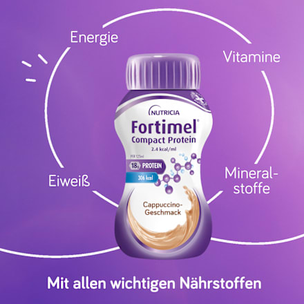 Fortimel Compact Protein Trinknahrung Cappuccino 4 x 125 ml Fortimel
