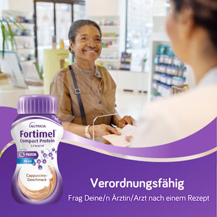 Fortimel Compact Protein Trinknahrung Cappuccino 4 x 125 ml Fortimel
