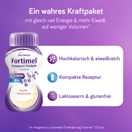 Fortimel Compact Protein Trinknahrung Vanille 4 x 125 ml Fortimel
