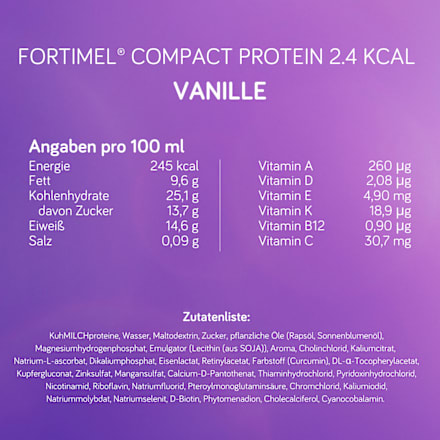 Fortimel Compact Protein Trinknahrung Vanille 4 x 125 ml Fortimel