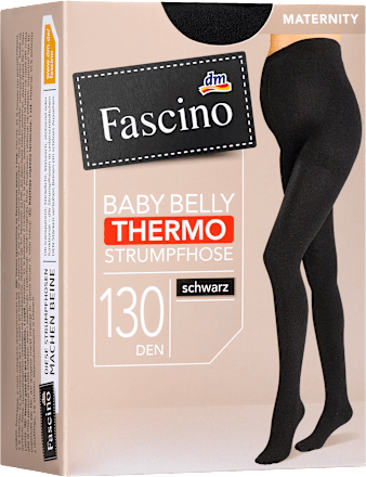 Schwangerschafts-Strumpfhose Thermo schwarz Gr. 38/40, 130 DEN Fascino