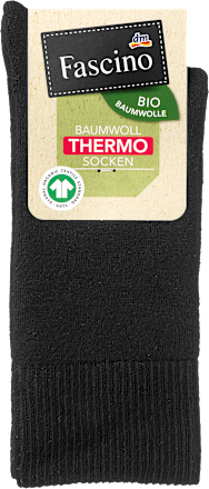 Socken Thermo mit Bio-Baumwolle schwarz Gr. 35-38
 Fascino
