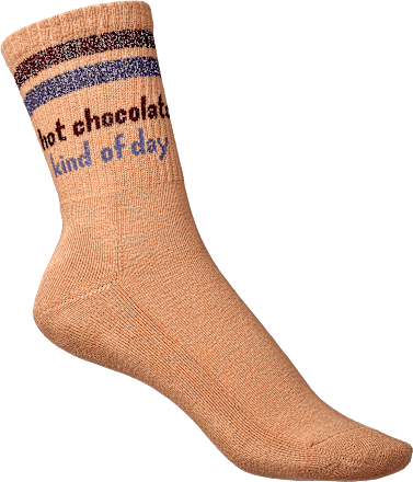 Crew Socken Hot Drinks braun Gr. 39-42 Fascino