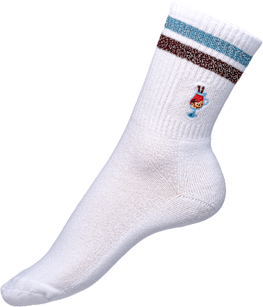 Crew Socken Hot Drinks Weiß Gr. 35-38 Fascino