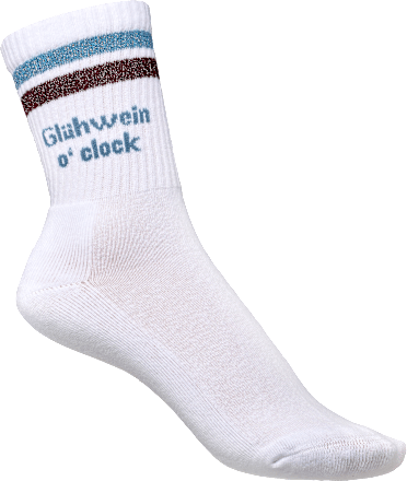 Crew Socken Hot Drinks Weiß Gr. 35-38 Fascino