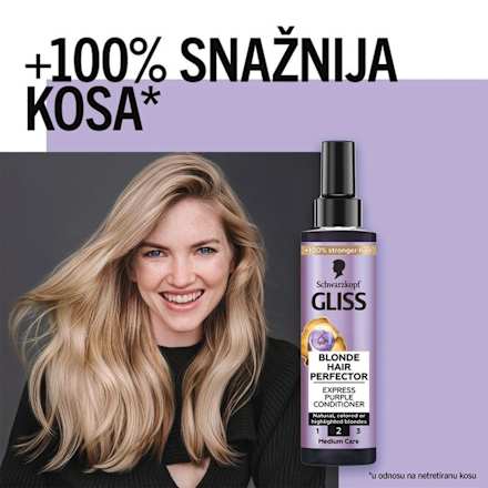 BLONDE HARI PERFEKTOR regenerator za kosu u spreju Schwarzkopf GLISS