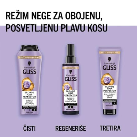 BLONDE HARI PERFEKTOR regenerator za kosu u spreju Schwarzkopf GLISS