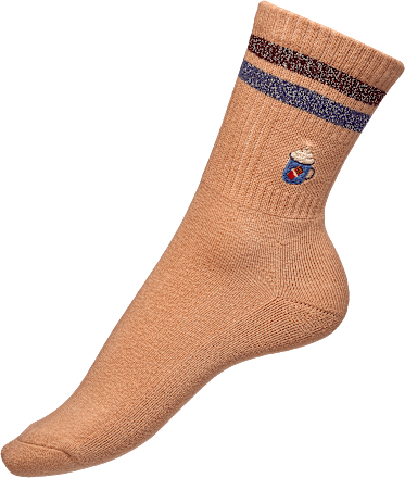 Socken Hot Drinks Crew-Socks braun, Gr. 35-38 (1 Paar) Fascino