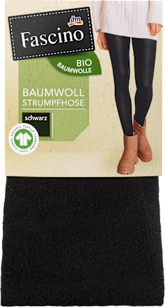 Strumpfhose mit Bio-Baumwolle schwarz Gr. 38/40 Fascino