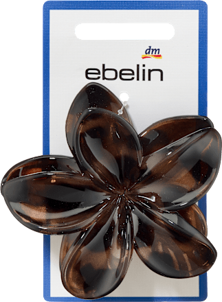 Haarklammer Blume, Leo-Muster, braun
 ebelin