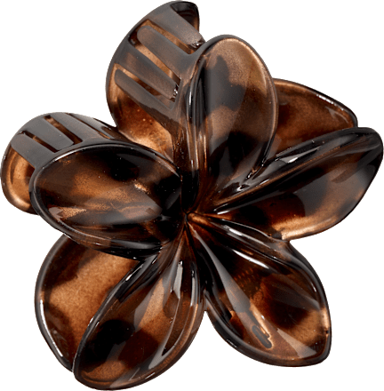 Haarklammer Blume, Leo-Muster, braun
 ebelin