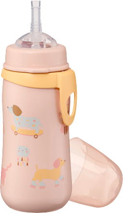 Trinkhalmflasche rosa, 330ml babylove