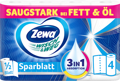 Küchenrolle Wisch&Weg Sparblatt (4x74 Blatt) Zewa
