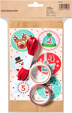 Adventskalender mit Papiertüten, Satinband, Aufkleber & Washitape Dekorieren & Einrichten