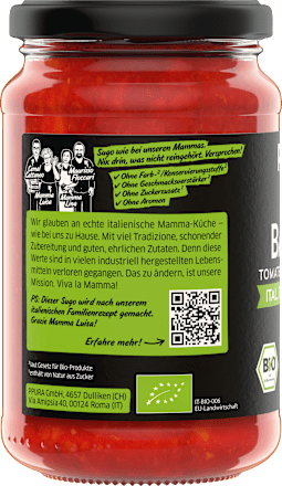 Tomatensauce, Basilico, ital. Tomaten & Basilikum PPURA