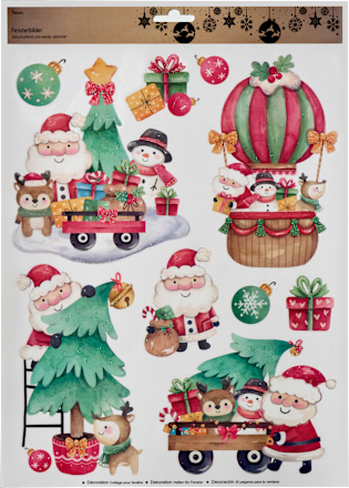 Fensterbild Kinder Weihnachtsmann (A3) Dekorieren & Einrichten