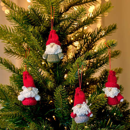 Strickfiguren Weihnachtsmann (7 cm) Dekorieren & Einrichten