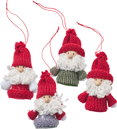 Strickfiguren Weihnachtsmann (7 cm) Dekorieren & Einrichten
