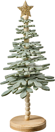 Filzbaum mit Sternspitze und Perlen, salbei (25 cm) BOLTZE