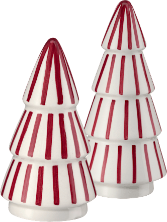 Keramikbaum Set gestreift, rot/weiß BOLTZE