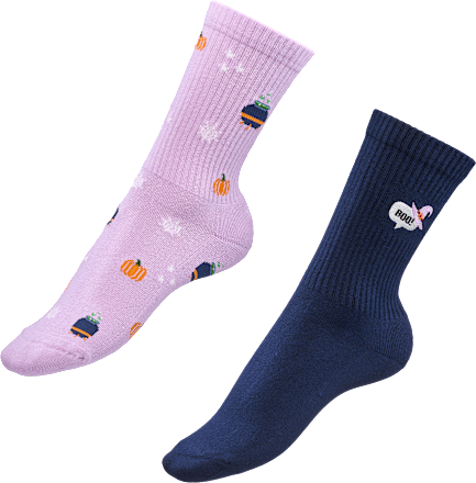 Crew Socken mit Halloween-Motiven lila Gr. 35-38 Fascino