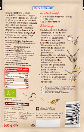 Backmischung Apfel Zimt Kaiserschmarrn dmBio