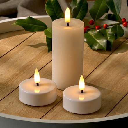 LED Teelichter mit Timer, maxi, warmweiß Dekorieren & Einrichten