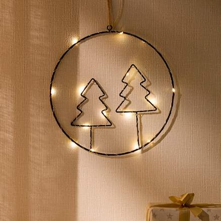 LED Metallring Tannenbaum schwarz (20 cm) BOLTZE