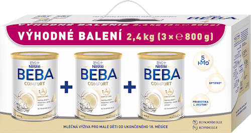 pokračovací mléčná kojenecká výživa 4 Comfort 5HMO 18m 3x800g BEBA