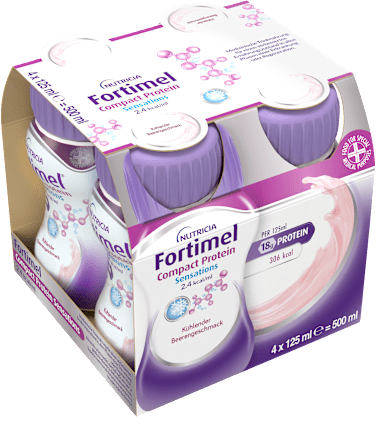 Fortimel Compact Protein Trinknahrung kühlende Beere 4 x 125 ml Fortimel