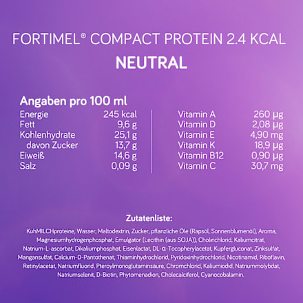  Fortimel Compact Protein Trinknahrung Neutral 4 x 125 ml Fortimel